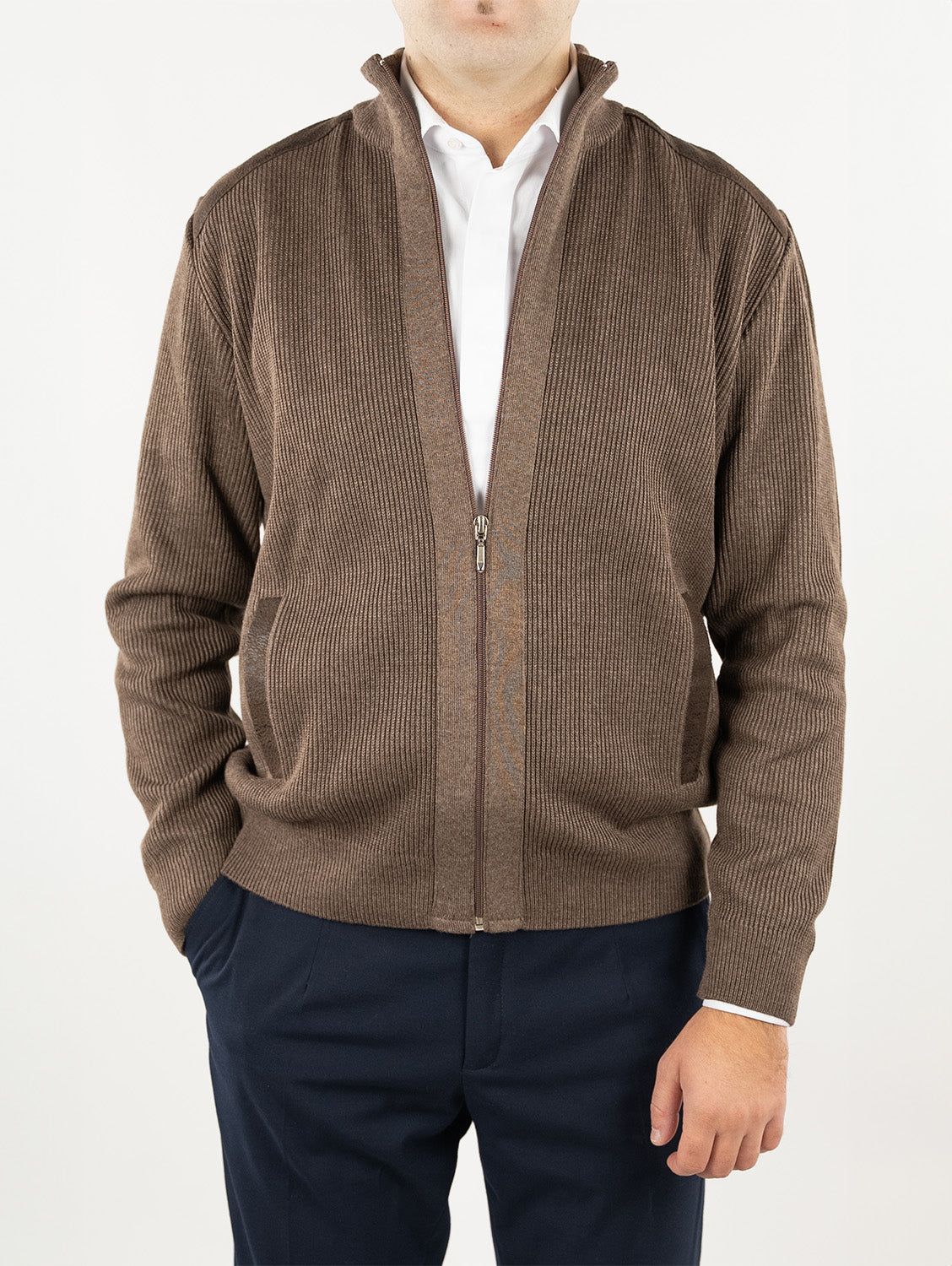 (product) Jachetă Maro tricotată cu fermoar JTR003