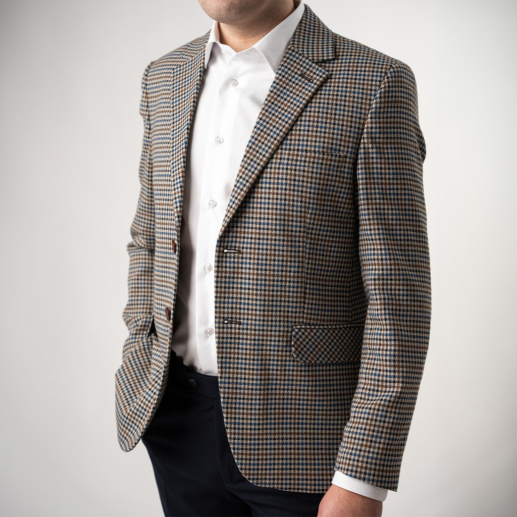 (product) Sacou Barbati Caroiaj Maro Deschis Navy Tailored Fit CFGS015
