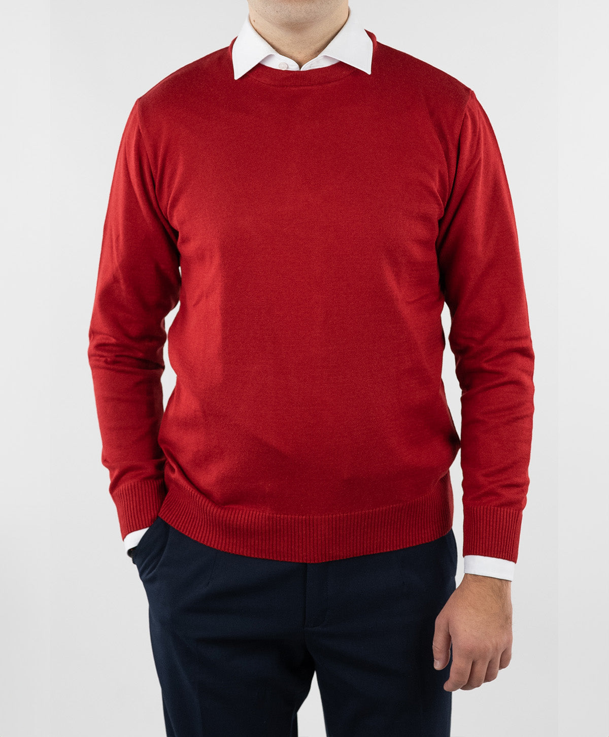 (product) Pulover Barbati Roșu Guler Baza PLV002