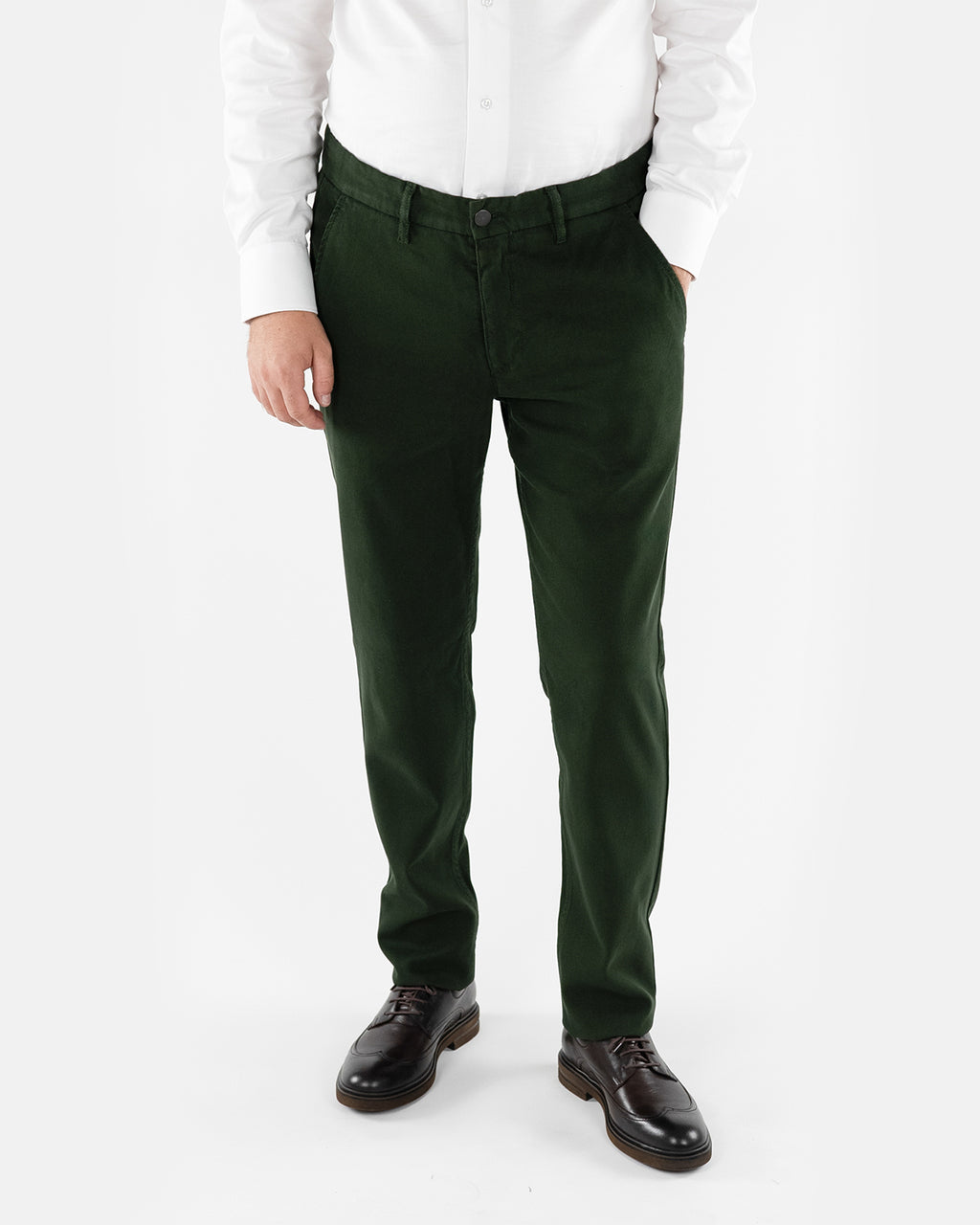 (product) Pantalon Barbati Smart-Casual Raiat Verde Tesatura By NTB PSMR010