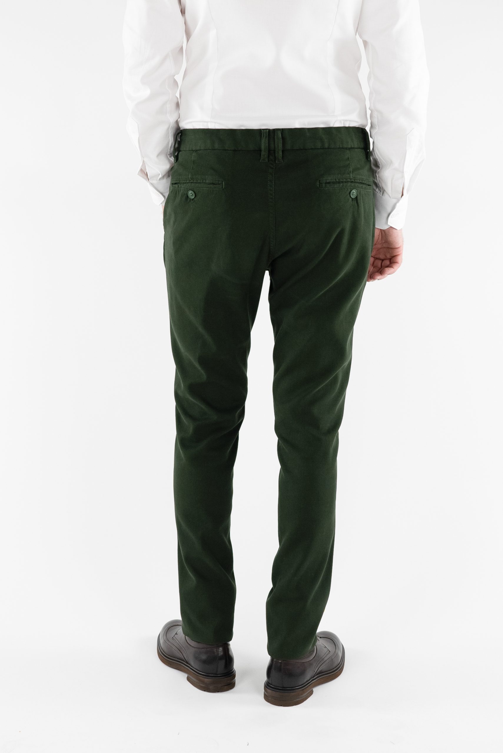 (product) Pantalon Barbati Smart-Casual Raiat Verde Tesatura By NTB PSMR010