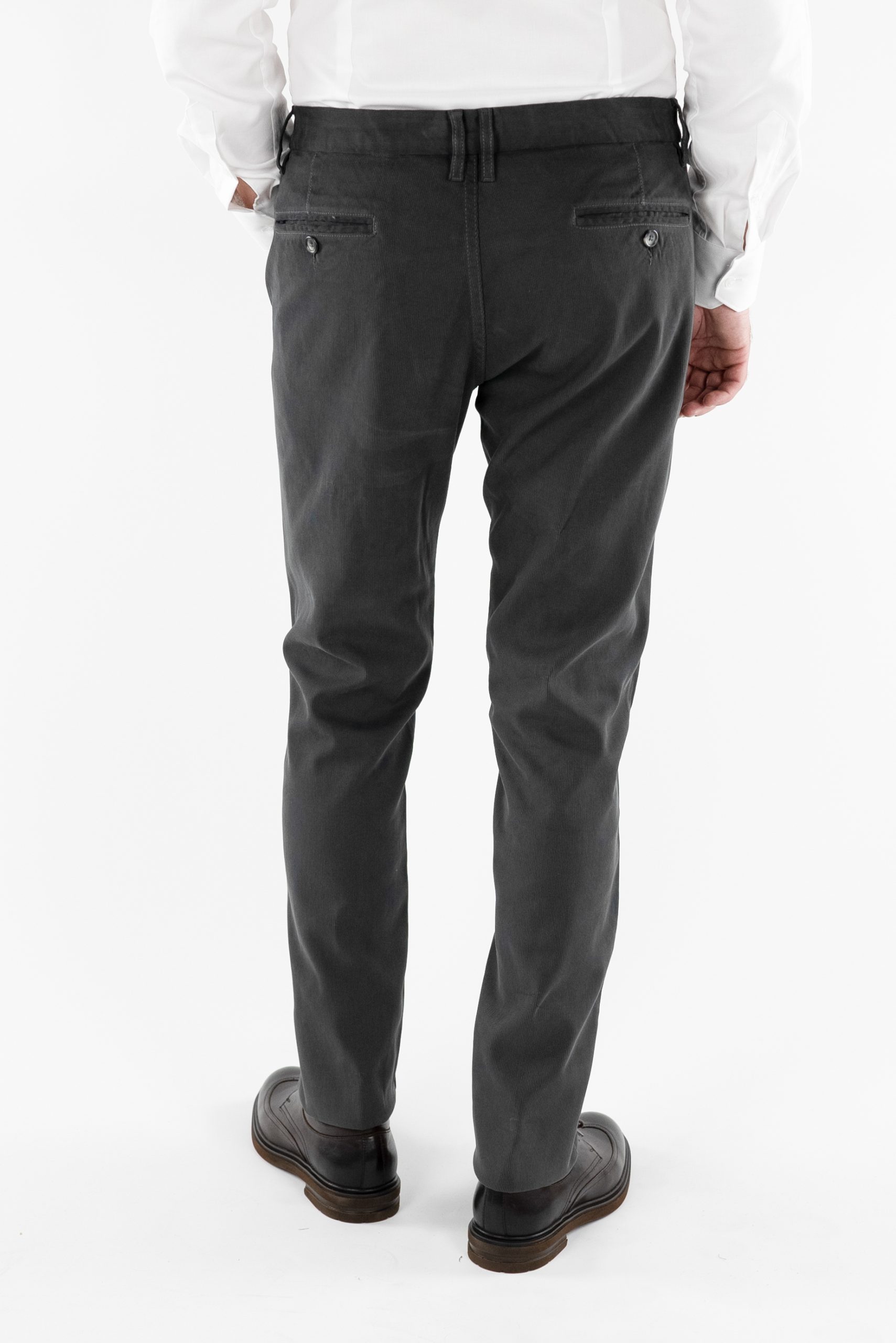 (product) Pantalon Barbati Smart-Casual Raiat Gri Antracit Tesatura By NTB PSMR012