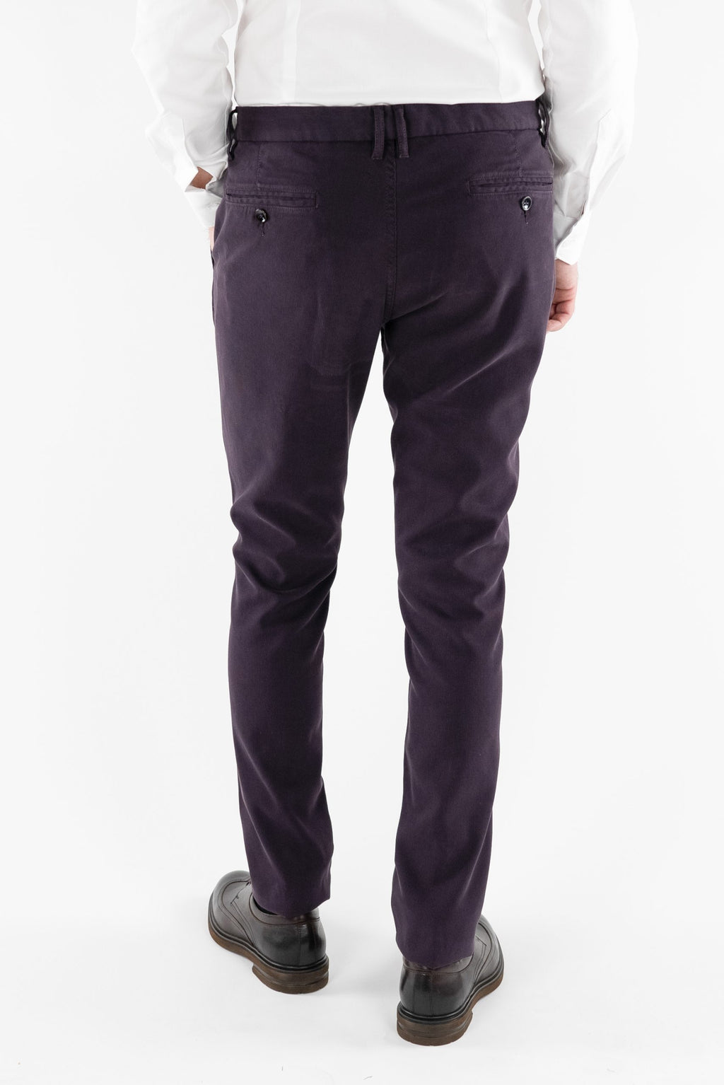 (product) Pantalon Barbati Smart-Casual Raiat Violet Inchis Tesatura By NTB PSMR014