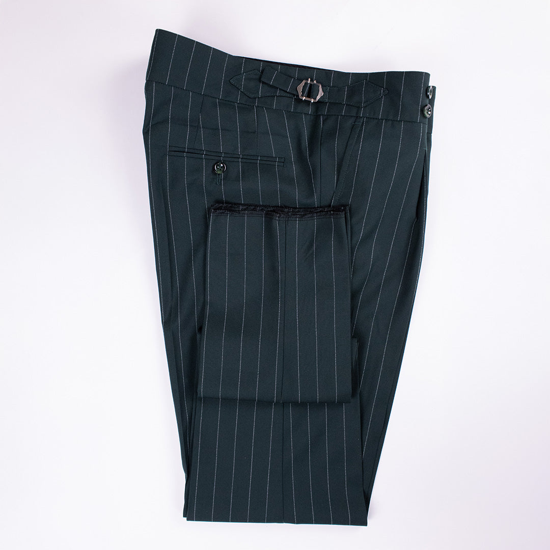 pantaloni stil italian verde dungi