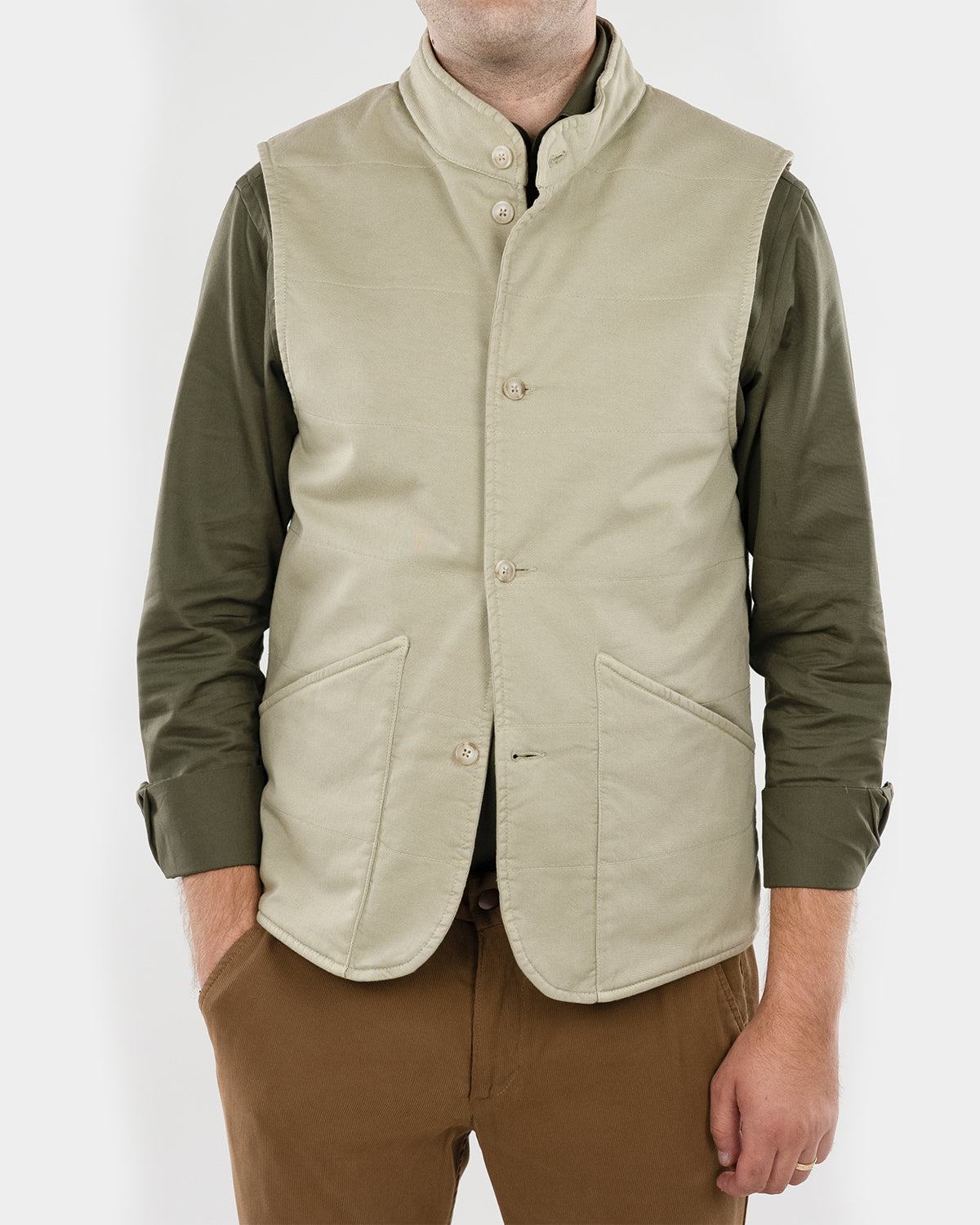 Vesta barbati bej deschis bumbac cervotessile vsm005