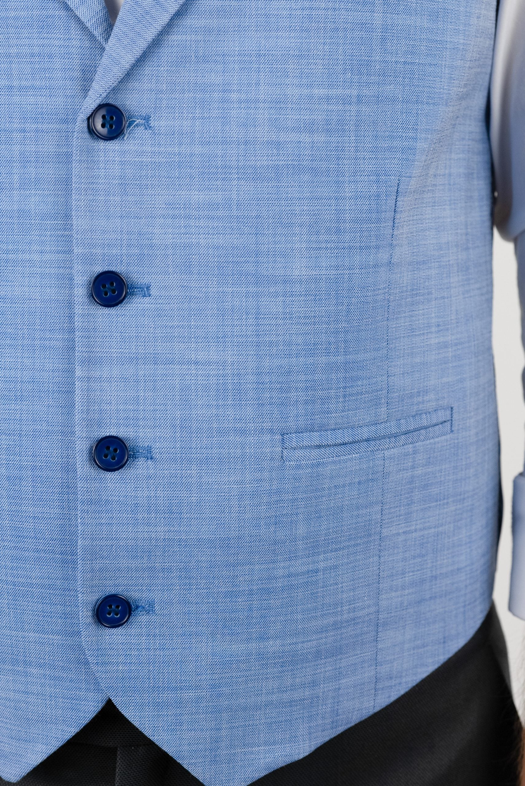 (product) Vesta Barbati un rand de nasturi Rever Ascutit  Albastru Baby Blue Vs1rabb