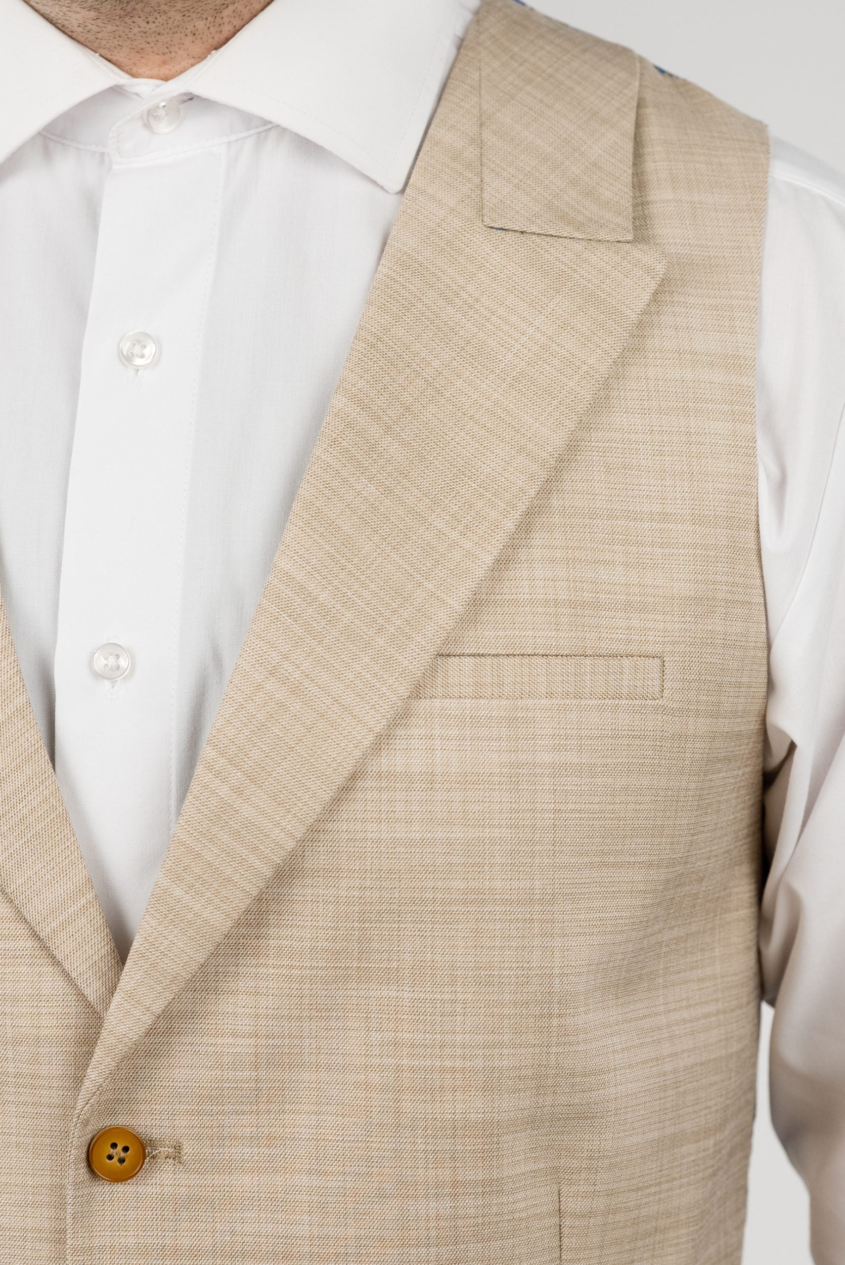 (product) Vesta Barbati un rand de nasturi Rever Ascutit  Bej Vs1rabj