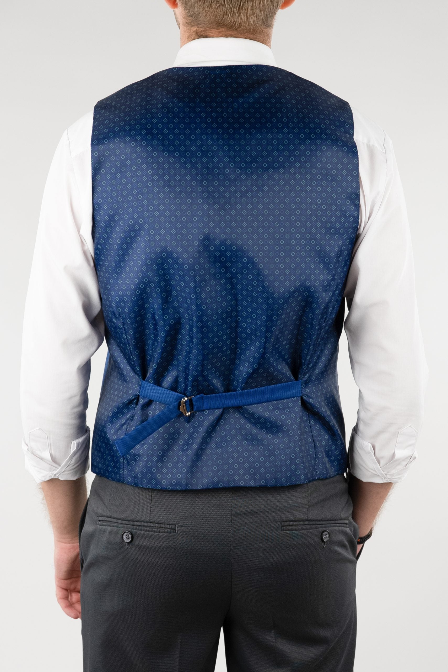 (product) Vesta Barbati un rand de nasturi Rever Ascutit Albastra Vs1ral