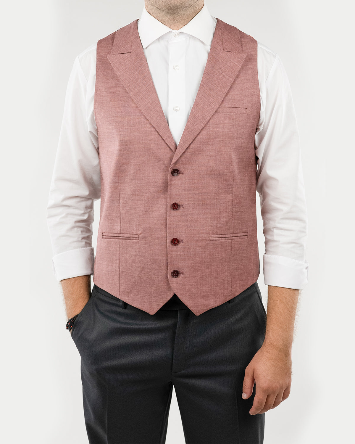 (product) Vesta Barbati un rand de nasturi Rever Ascutit Roz Inchis Vs1rarzi