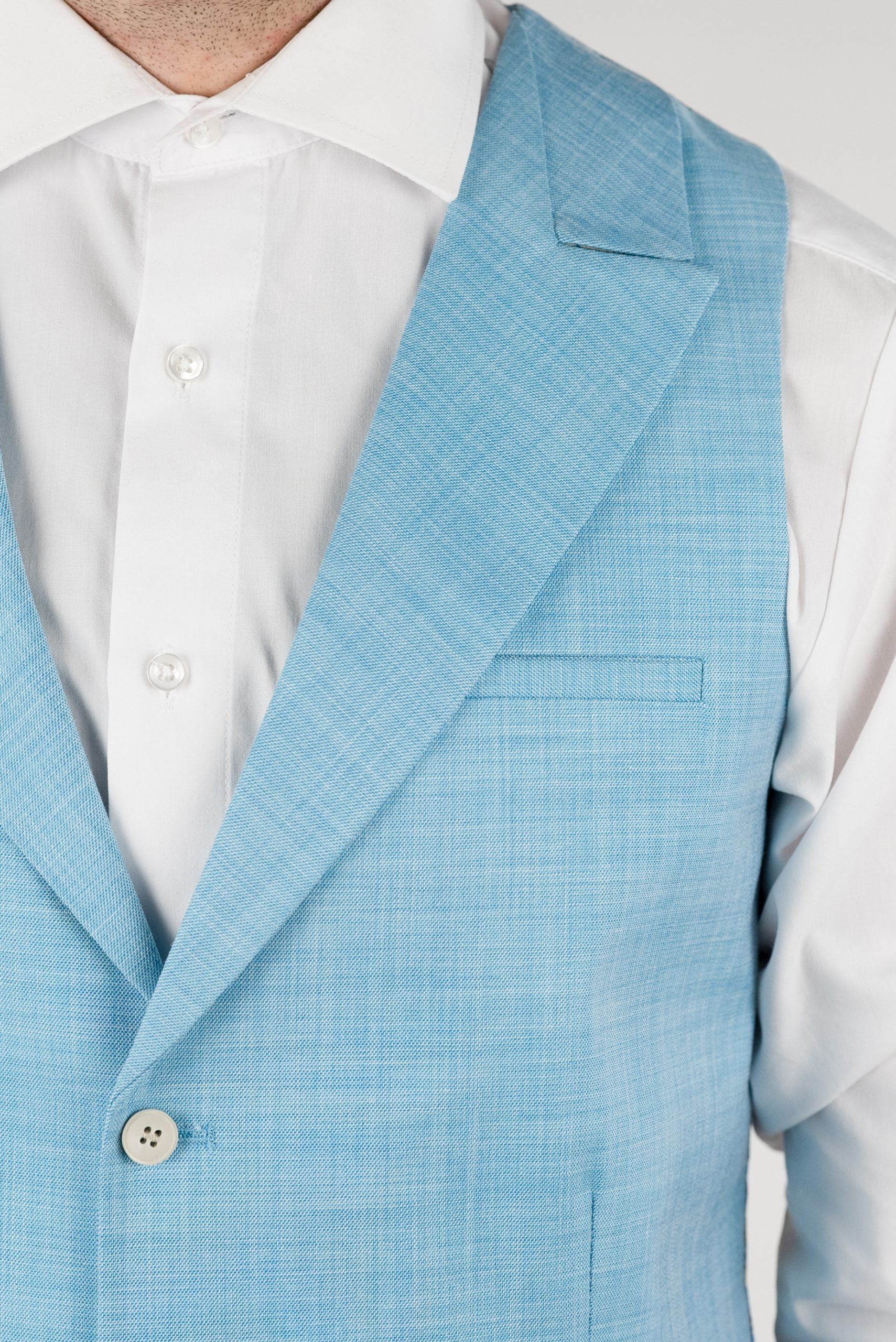 (product) Vesta Barbati un rand de nasturi Rever Ascutit  Turcoaz, Vs1ratz