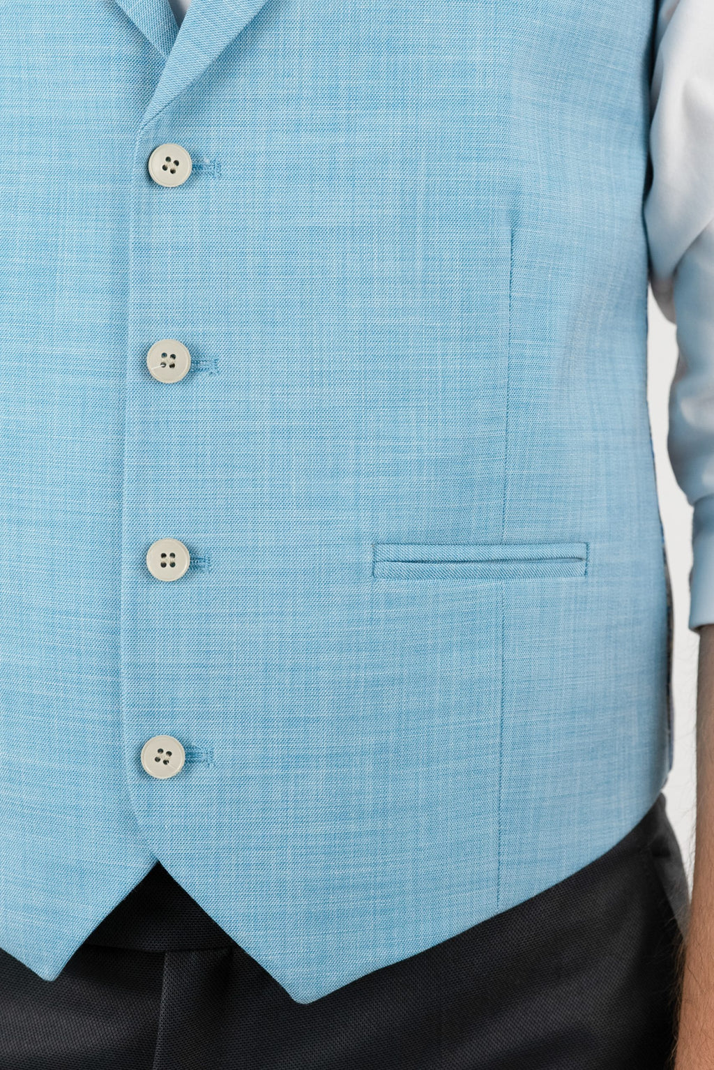 (product) Vesta Barbati un rand de nasturi Rever Ascutit  Turcoaz, Vs1ratz