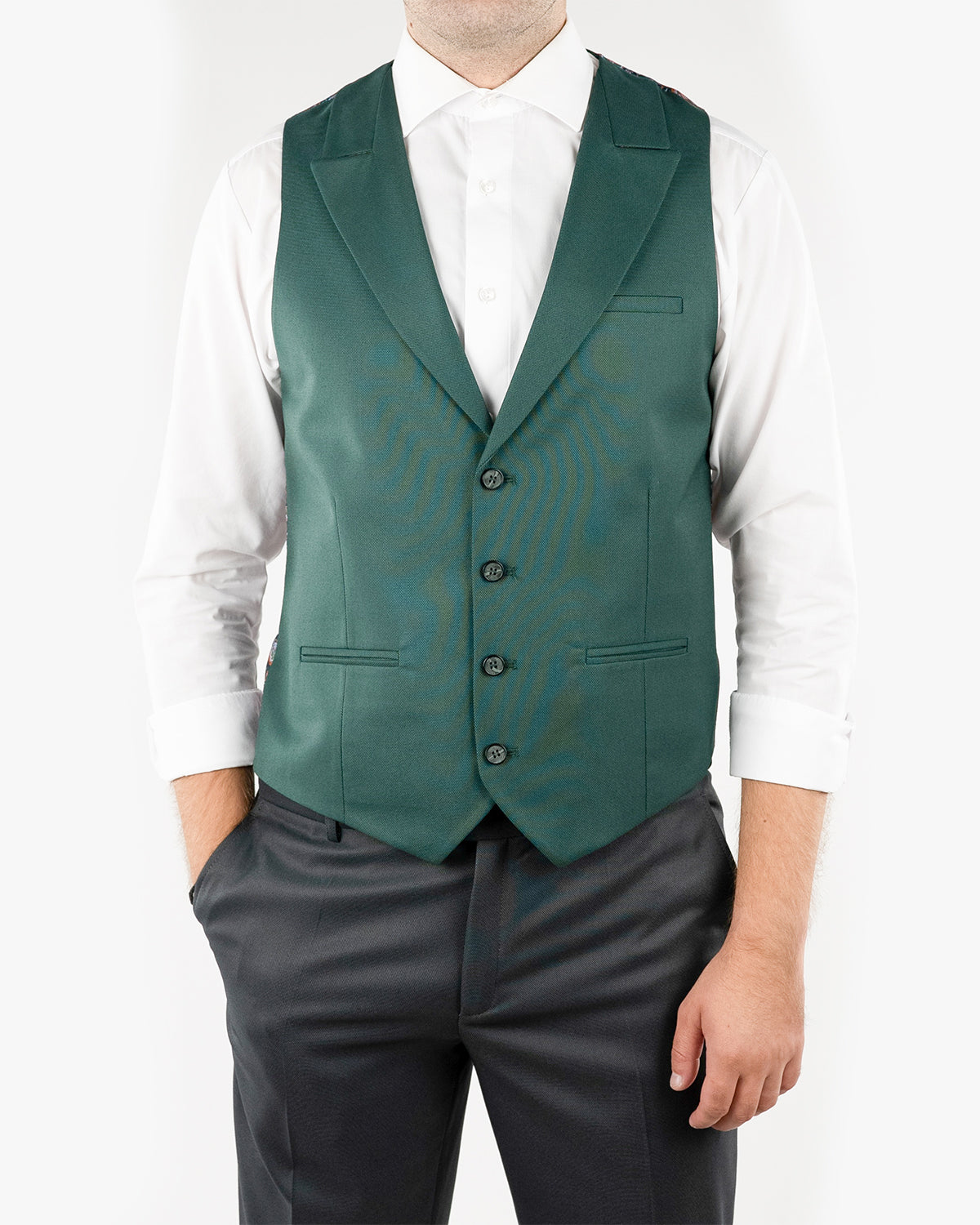 (product) Vesta Barbati un rand de nasturi Rever Ascutit  Verde Vs1rav