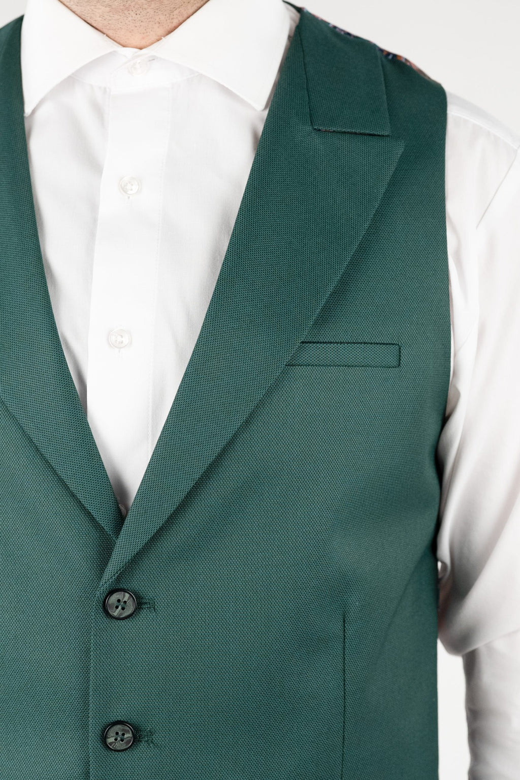 (product) Vesta Barbati un rand de nasturi Rever Ascutit  Verde Vs1rav