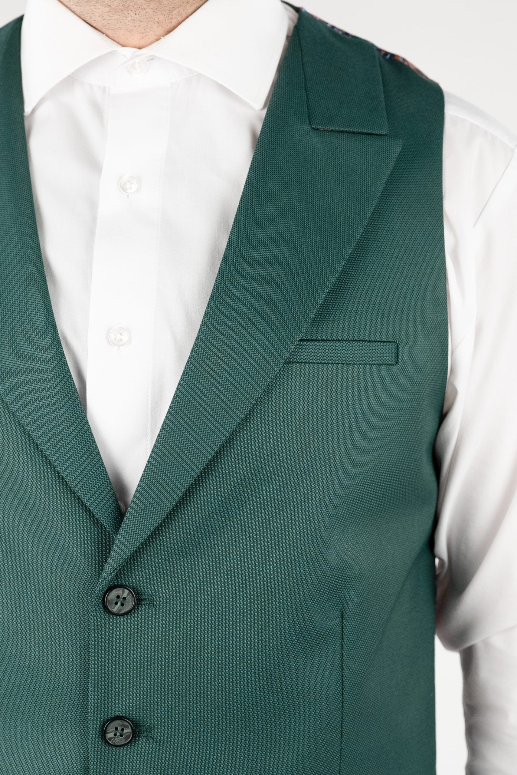 (product) Vesta Barbati un rand de nasturi Rever Ascutit  Verde Vs1rav