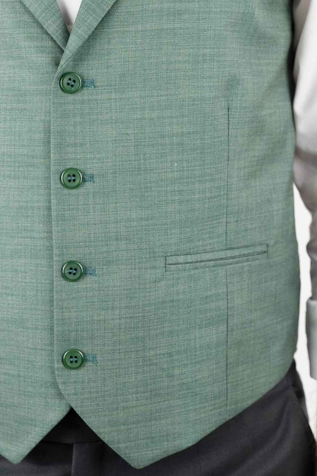 (product) Vesta Barbati un rand de nasturi Rever Ascutit Verde Deschis Vs1ravd