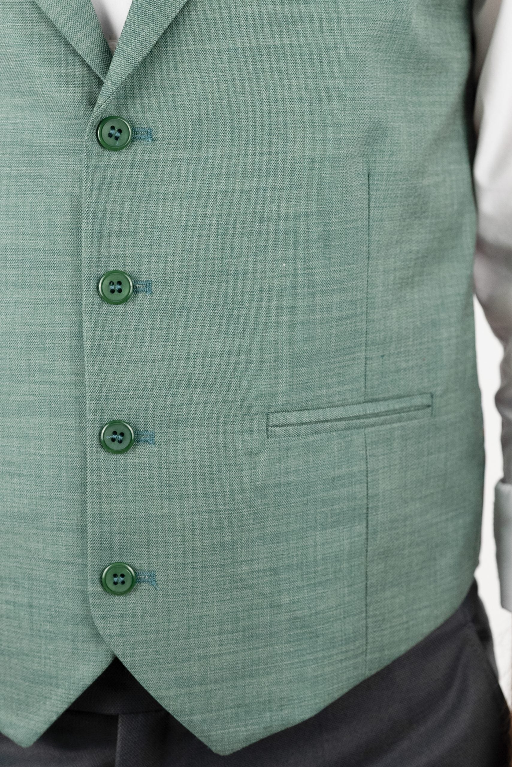 (product) Vesta Barbati un rand de nasturi Rever Ascutit Verde Deschis Vs1ravd