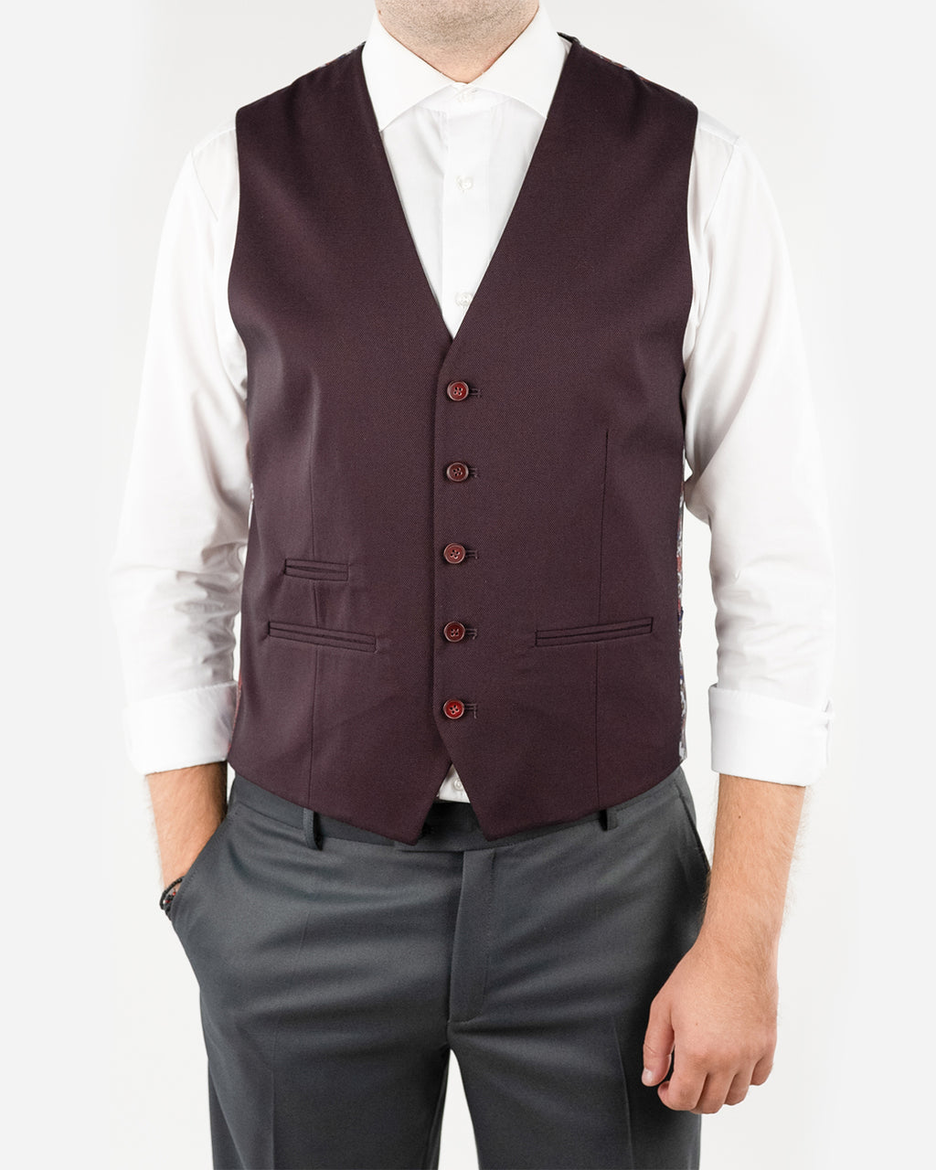 (product) Vesta Barbati un rand de nasturi bordeaux Vs1rsbx