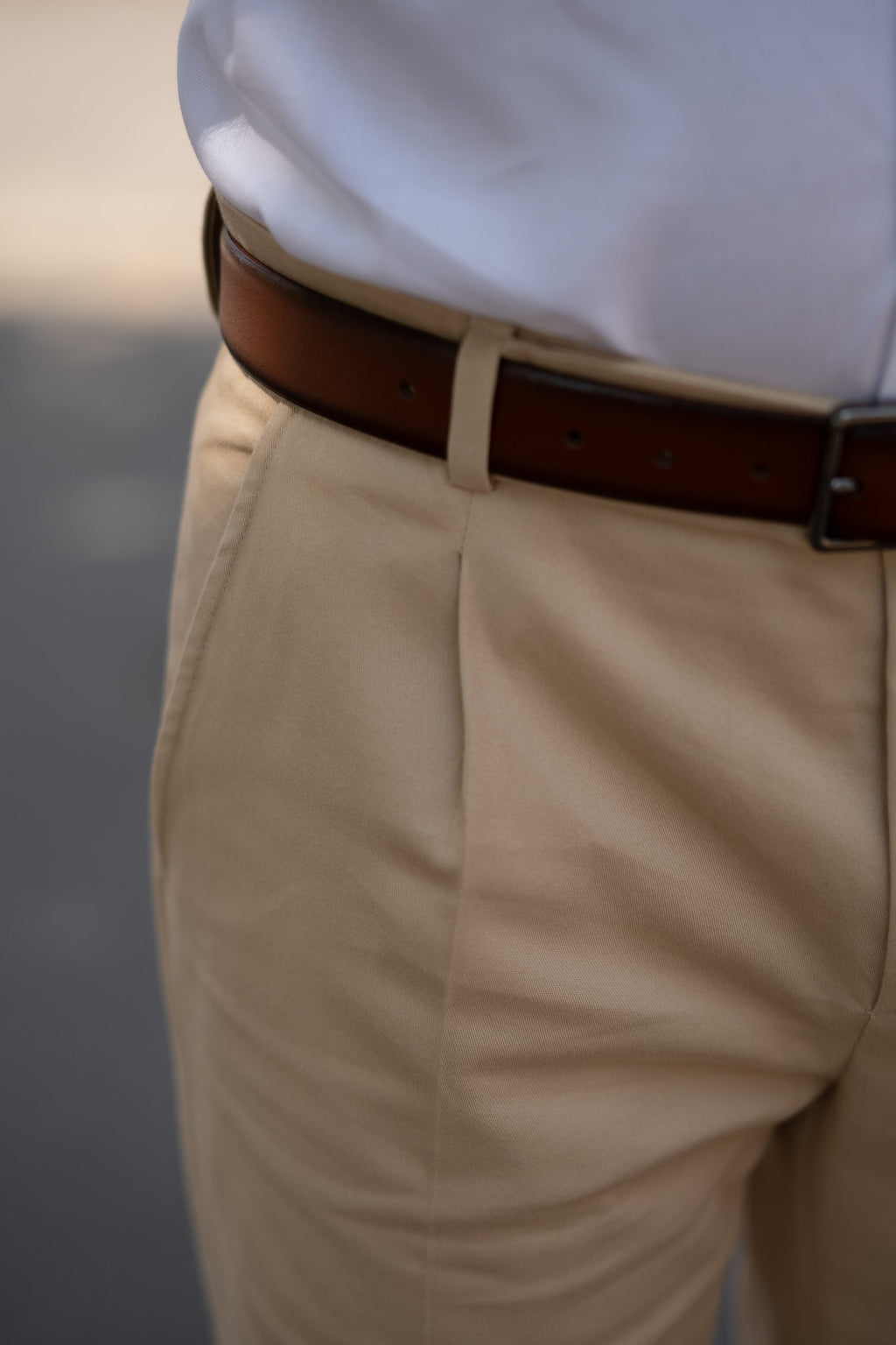 (product) Pantaloni din bumbac bej CFGBBC002