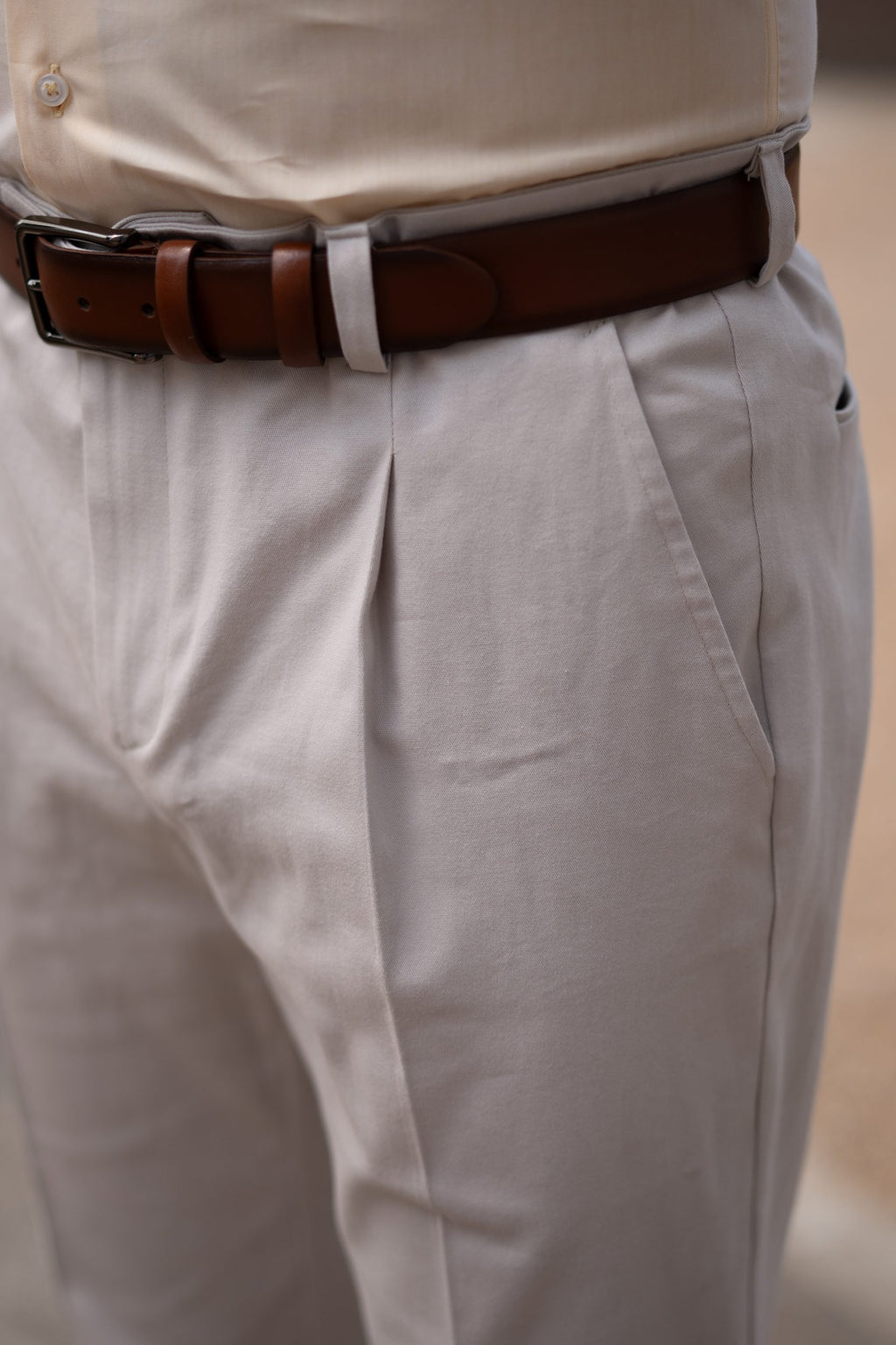 (product) Pantaloni din bumbac gri deschis CFGBBC004