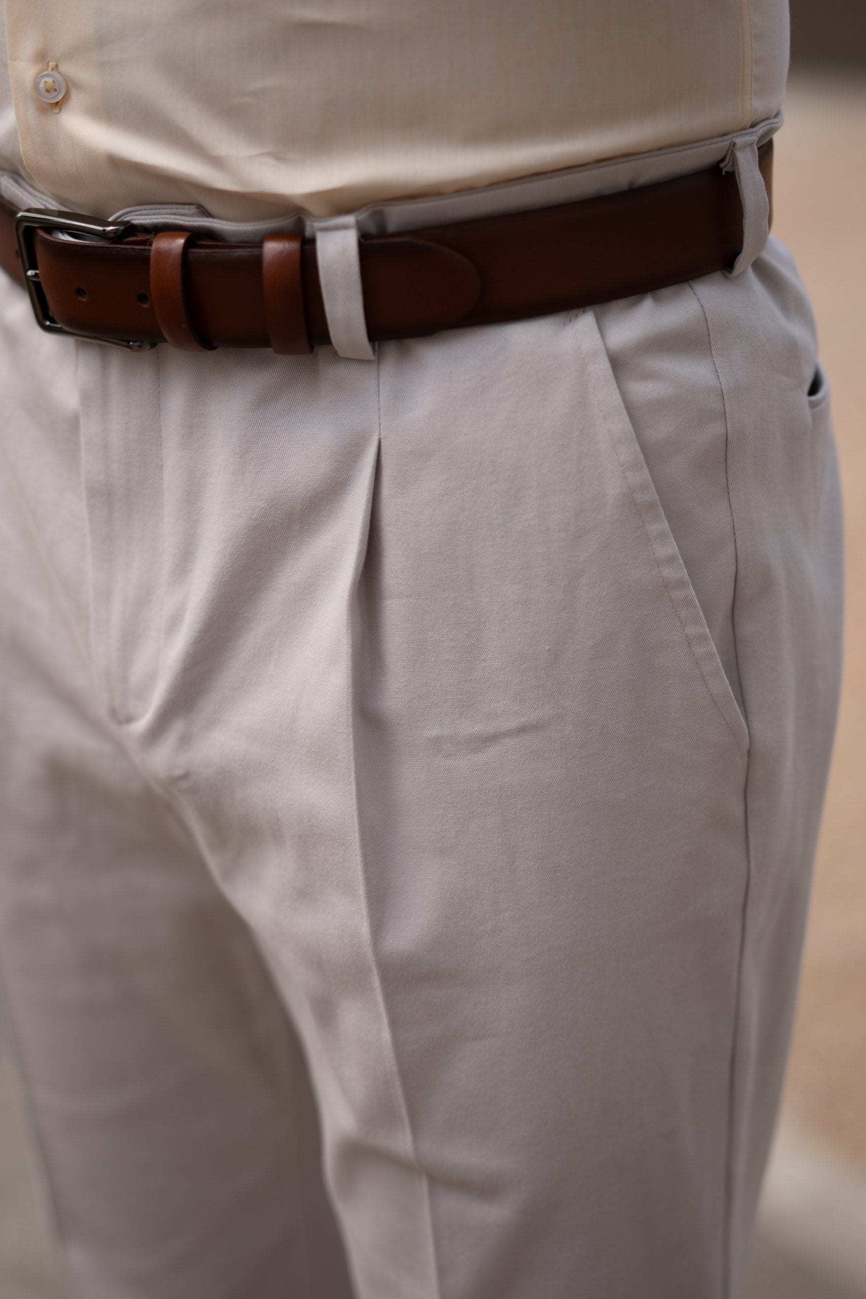 (product) Pantaloni din bumbac gri deschis CFGBBC004