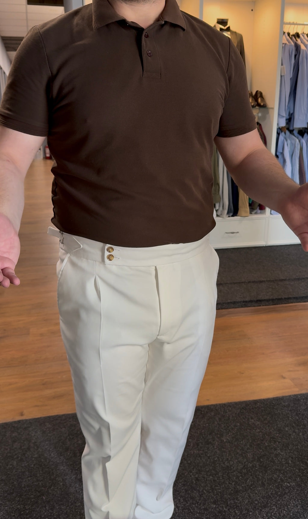 Italian Style White Gurkha Pants CFGK020