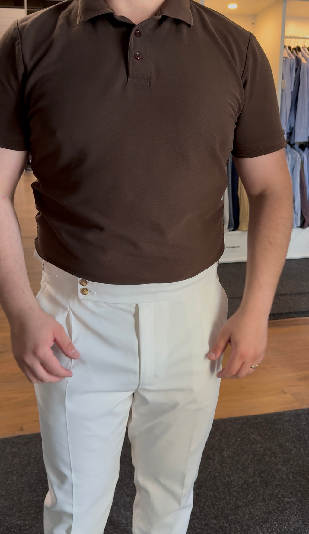 Italian Style White Gurkha Pants CFGK020