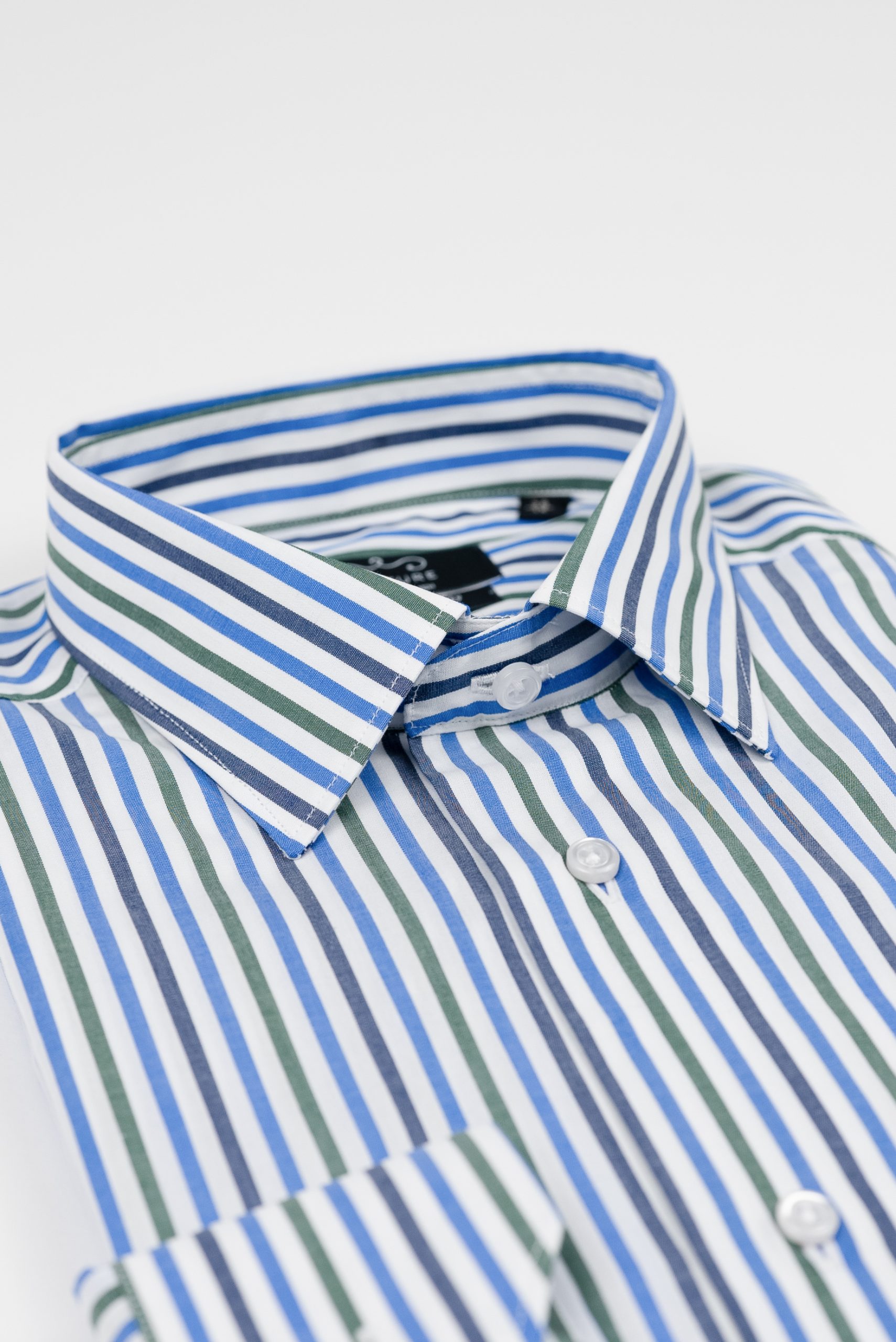 Camasa barbati bumbac in dungi bleu-verde slim fit Cms05blv - 42