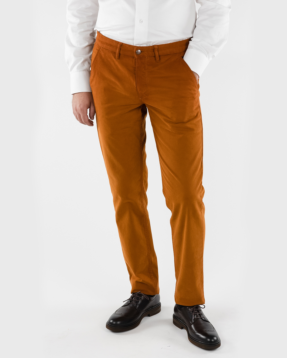 Pantalon barbati smart-casual maro cărămiziu tesatura cervotessile psm004 - 50