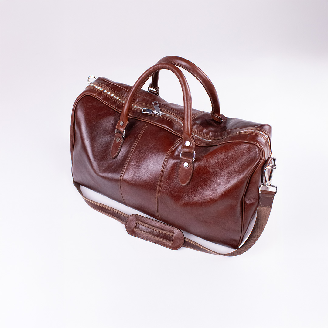 Geantă voiaj piele naturală maro cognac gvmc03 - 45 cm x 30 cm x 28 cm